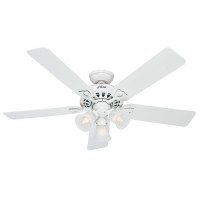 Hunter 53114 The Sontera 52-Inch Ceiling Fan with Five White/Bleached Oak Blades and Light Kit  White - B00ESVXV76